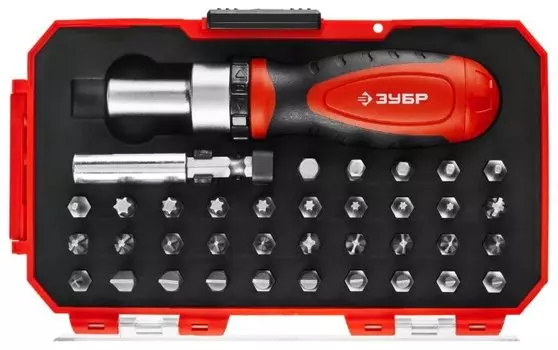 Набор инструментов ЗУБР 25164-H37, предметов в наборе: 37 шт., пластиковый кейс (25164-H37)