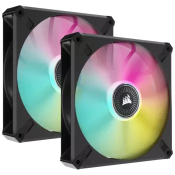 Набор из 2 вентиляторов Corsair iCUE ML140 RGB ELITE, 140мм, 1600rpm, 31.8 дБ, 4-pin PWM, 2шт, RGB ( CO-9050115-WW)