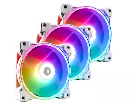 Комплект вентиляторов ID-COOLING ZF-12025-ARGB TRIO SNOW, 120 мм, 1600rpm, 28.5 дБ, 4-pin PWM, 3шт, ARGB (IDC_ZF-12025-ARGB-TRIO-SNOW)
