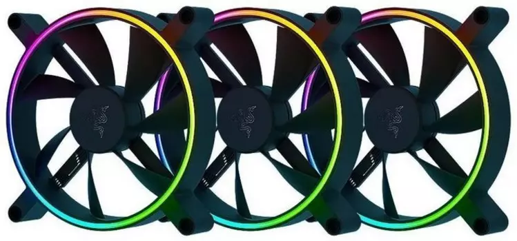 Комплект вентиляторов Razer Kunai Chroma, 140 мм, 1600rpm, 30 дБ, 4-pin PWM, 3шт, ARGB (RC21-01810200-R3M1)