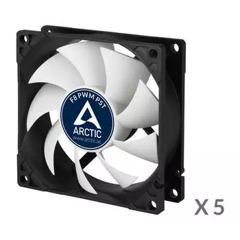 Набор из 5 вентиляторов Arctic Cooling F8 PWM PST Value pack, 80мм, 2000rpm, 22.5 дБ, 4-pin PWM, 5шт (ACFAN00064A)