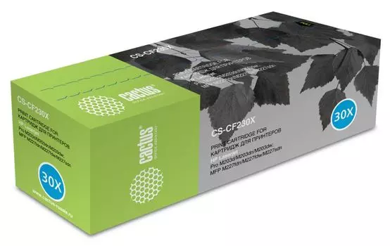 Набор картриджей лазерный Cactus CS-CF230X-2 (30X/CF230X), черный, 3500 страниц, 2 шт., совместимый для LJ 203/227