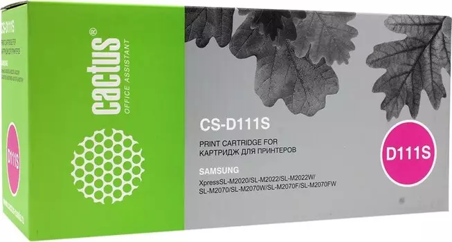 Набор картриджей лазерный Cactus CS-D111S-12 (MLT-D111S), черный, 1000 страниц, 12 шт., совместимый для Samsung Xpress M2020/Xpress M2020W/Xpress M2070/Xpress M2070W/Xpress M2070F/Xpress M2070FW