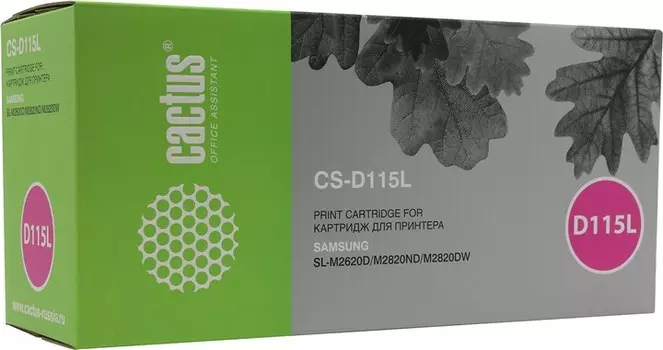 Набор картриджей лазерный Cactus CS-D115L-4 (MLT-D115L), черный, 3000 страниц, 4 шт., совместимый для Samsung Xpress M2620/M2620D/M2820/M2820DW/M2820ND/M2870/M2870FD/M2870FW