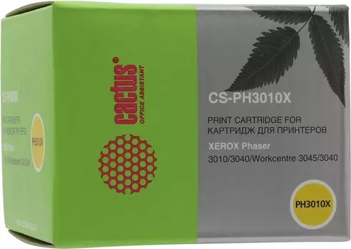 Набор картриджей лазерный Cactus CS-PH3010X-2 (106R02183), черный, 2300 страниц, 2 шт., совместимый для Xerox WorkCentre 3045/Phaser 3010
