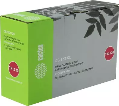 Набор картриджей лазерный Cactus CS-TK1120-2 (TK-1120K), черный, 3000 страниц, 2 шт., совместимый для Kyocera FS-1060DN/1025MFP/1125MFP
