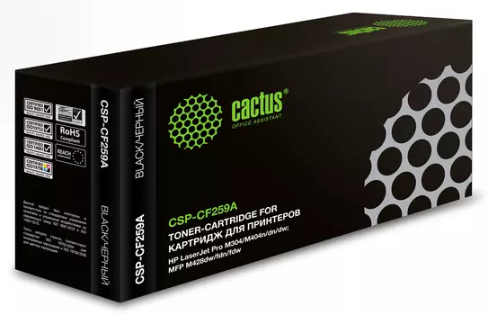Набор картриджей лазерный Cactus CSP-CF259A-2 (№59A/CF259A), черный, 3000 страниц, 2 шт., совместимый для MFP M428