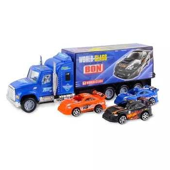 Набор машин Handers "Трейлер + техника", 38 см, синий (HAC1613-125-1//синий)