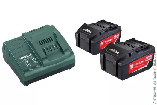 Набор Metabo Basic-Set 685050000, 18V, 4Ah, Li-Ion для Metabo, 2 АКБ 18В/4А·ч и ЗУ ASC 30-36 В (685050000)