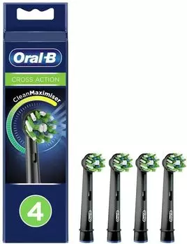 Набор насадок Oral-B Cross Action EB50BRB для Oral-B, черный, 4 шт. (80348201)