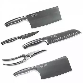 Набор ножей HuoHou Nano Knife HU0014, 5шт., подставка, черный (HU0014)