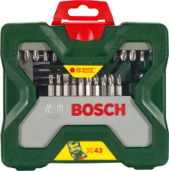 Набор оснастки, предметов: 43 шт., биты, свёрла, торцевые головки, BOSCH X-Line (2607019613)