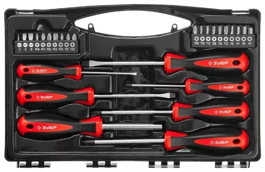 Набор отверток ЗУБР Мастер, предметов в наборе: 27 шт., пластиковый кейс, (25027)