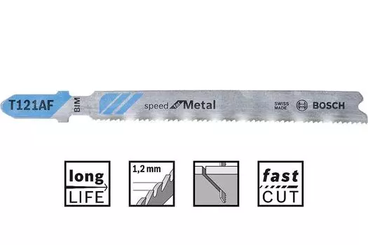 Набор пилок для лобзика Bosch T121AF L9.2 см x 6.7 см, быстрый рез, листовой материал, 3 шт. (2.608.636.698)