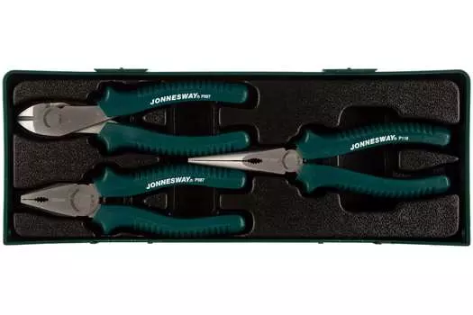 Набор шарнирно-губцевого инструмента Jonnesway P0803SP, предметов в наборе: 3 шт., ложемент (48154)