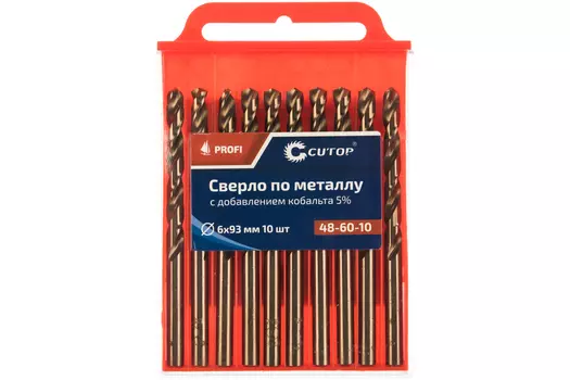 Набор сверл 6мм x 93мм, по металлу, CUTOP PROFI, 10шт. (48-60-10)