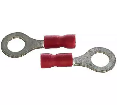 Наконечник НКИ кольцевой изолированный, 0.25 мм - 1.5 мм, медь, луженый, под опрессовку, красный, КВТ 1.5-6 (47475)