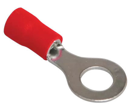 Наконечник НКИ кольцевой изолированный, 0.5 мм - 1.5 мм, медь, луженый, под опрессовку, красный, 100 шт., IEK НКИ1,25-5 (UNL20-D15-4-5)