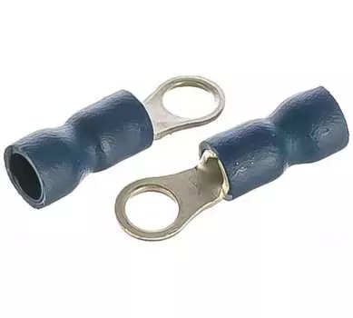 Наконечник НКИ кольцевой изолированный, 1 мм - 2.5 мм, медь, луженый, под опрессовку, синий, КВТ 2.5-4 (47477)