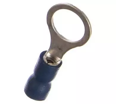 Наконечник НКИ кольцевой изолированный, 1 мм - 2.5 мм, медь, луженый, под опрессовку, синий, КВТ 2.5-8 (49612)