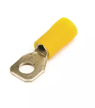 Наконечник НКИ кольцевой изолированный, 2.5 мм - 6 мм, медь, луженый, под опрессовку, желтый, DKC Quadro 2,5-6ммкв. 10,2мм (2C10P)