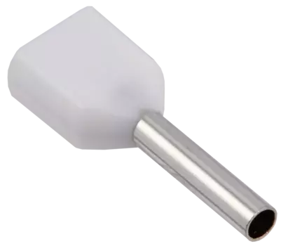 Наконечник НШВИ2, 0.5 мм/0.5 мм, медь, луженый, под опрессовку, изолированный, белый, 100 шт., Generica 0,5-8 (UGN31-008-D05-100-G)