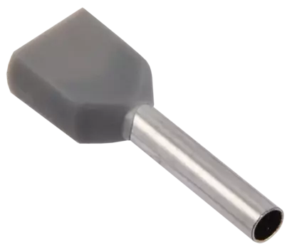Наконечник НШВИ2, 0.75 мм/0.75 мм, медь, луженый, под опрессовку, изолированный, серый, 100 шт., Generica 0,75-10 (UGN31-010-C075-100-G)