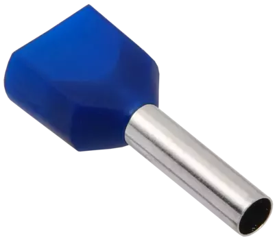 Наконечник НШВИ2, 2.5 мм/2.5 мм, медь, луженый, под опрессовку, изолированный, синий, 100 шт., Generica 2,5-12 (UGN31-012-D25-100-G)