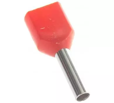 Наконечник НШВИ2 штыревой втулочный изолированный, 1 мм, медь, луженый, под опрессовку, красный, КВТ 1.0-8 (79464)