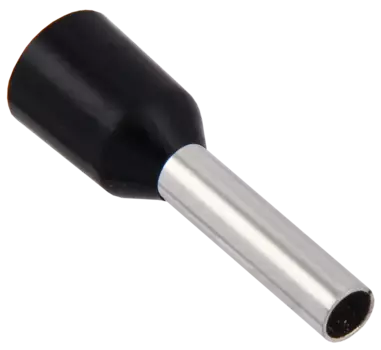 Наконечник НШВИ, 1.5 мм/1.5 мм, медь, луженый, под опрессовку, изолированный, черный, 100 шт., Generica 1,5-08 (UGN11-008-D15-100-G)