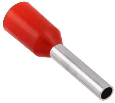 Наконечник НШВИ, 1 мм/1 мм, медь, луженый, под опрессовку, изолированный, красный, 100 шт., Generica 1,0-08 (UGN11-008-001-100-G)