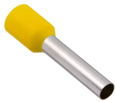 Наконечник НШВИ, 6 мм/6 мм, медь, луженый, под опрессовку, изолированный, желтый, 100 шт., Generica 6,0-18 (UGN11-018-006-100-G)