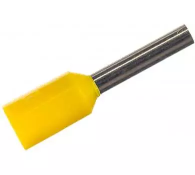 Наконечник НШВИ гильза изолированный, 1 мм, медь, под опрессовку, желтый, 20 шт., IEK Е1008 (UGN10-4-001-D14-08)