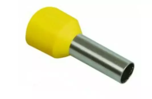 Наконечник НШВИ гильза изолированный, 6мм, медь, луженый, под опрессовку, желтый, 100шт., DKC Quadro (2ART508)