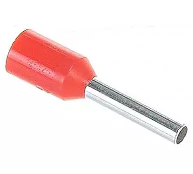 Наконечник НШВИ штыревой втулочный изолированный, 1 мм, медь, луженый, под опрессовку, красный, КВТ 1.0-8 (79438)