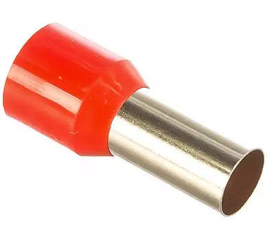 Наконечник НШВИ штыревой втулочный изолированный, 35 мм, медь, луженый, под опрессовку, красный, КВТ 35-16 (79454)