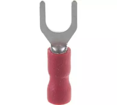 Наконечник НВИ вилочный изолированный, 0.25 мм - 1.5 мм, медь, луженый, под опрессовку, красный, КВТ 1.5-5 (47485)