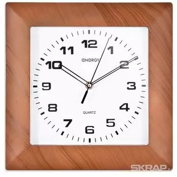 Настенные часы ENERGY ЕС-14, 1xAA, коричневый/белый (009314)