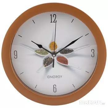 Настенные часы ENERGY ЕС-159, 1xAA, коричневый (102120)