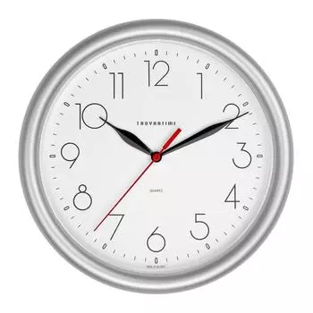 Настенные часы Troyka, 1xAA, белый/серебристый (21270212)