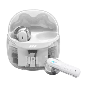 Наушники TWS JBL Tune Flex 2 Ghost Edition, прозрачный/белый (JBLTFLEX2GWHT)