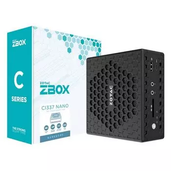 Неттоп-платформа Zotac ZBOX-CI337NANO-BE, Intel N100 800 МГц 2xDDR5 SODIMM, 1x2.5" HDD/SSD, 1xM.2 SSD, WiFi, BT, черный (ZBOX-CI337NANO-BE)