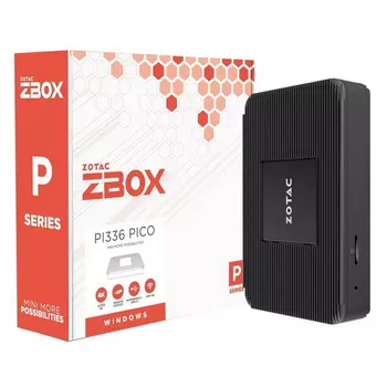 Неттоп-платформа Zotac ZBOX P PI336 PICO, Intel Celeron N6211 1.2 ГГц, 4Gb LPDDR4x, 128Gb eMMC, WiFi, BT, черный (ZBOX-PI336-W5C)