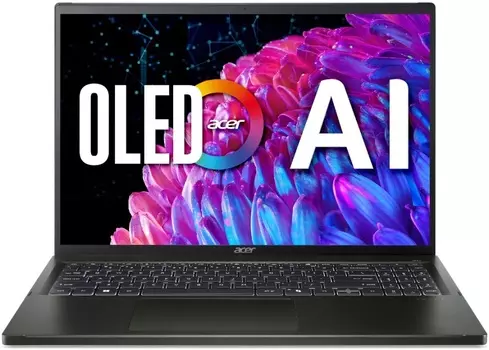 Ноутбук Acer Swift Edge 16 SFE16-44-R48X 16" OLED 3200x2000, AMD Ryzen 7 8840U 3.3 ГГц, 32Gb RAM, 1Tb SSD, W11, черный (NX.KTDCD.001)