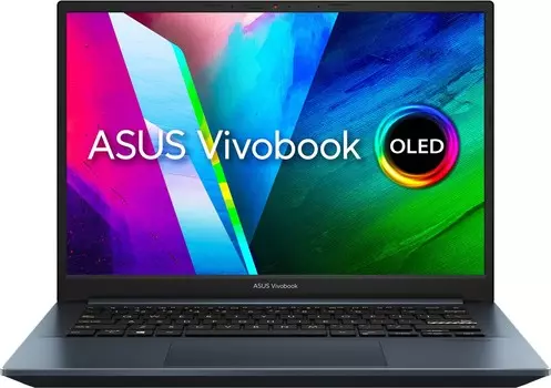 Ноутбук ASUS VivoBook Pro 14 M3401QA-KM099W 14" OLED 2880x1800, AMD Ryzen 7 5800H 3.2 ГГц, 16Gb RAM, 512Gb SSD, W11, синий (90NB0VZ2-M001P0)