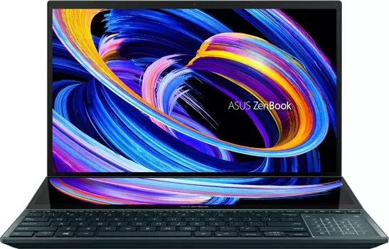 Ноутбук ASUS ZenBook Pro Duo 15 UX582ZW-H2021X 15.6" OLED 3840x2160 Touch, Intel Core i7 12700H 1.7 ГГц, 32Gb RAM, 1Tb SSD, NVIDIA GeForce RTX 3070 Ti-8Gb, W11Pro, темно-синий (90NB0Z21-M001P0)