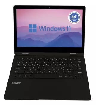 Ноутбук Digma EVE 11 C421Y 11.6" 1366x768 Touch, Intel Celeron N4020C 1.1 ГГц, 4Gb RAM, 128Gb eMMC, W11, черный (NCN114BXW01)