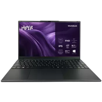 Ноутбук Hiper WorkBook 15 15.6" IPS 1920x1080, Intel Core i5 12450H 2 ГГц, 16Gb RAM, 512Gb SSD, W11Pro, черный (FWBC151-I512HR16N5FABWPG)