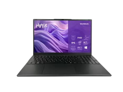 Ноутбук Hiper WorkBook 15 15.6" IPS 1920x1080, Intel Core i5 12450H 2 ГГц, 8Gb RAM, 256Gb SSD, W11Pro, черный (FWBC151-I512HR08N2FABWPG)