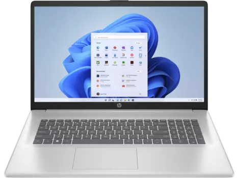 Ноутбук HP 17-cn2134ng 17.3" IPS 1920x1080, Intel Core i3 1215U 1.2 ГГц, 8Gb RAM, 512Gb SSD, W11, серебристый (8L378EA)